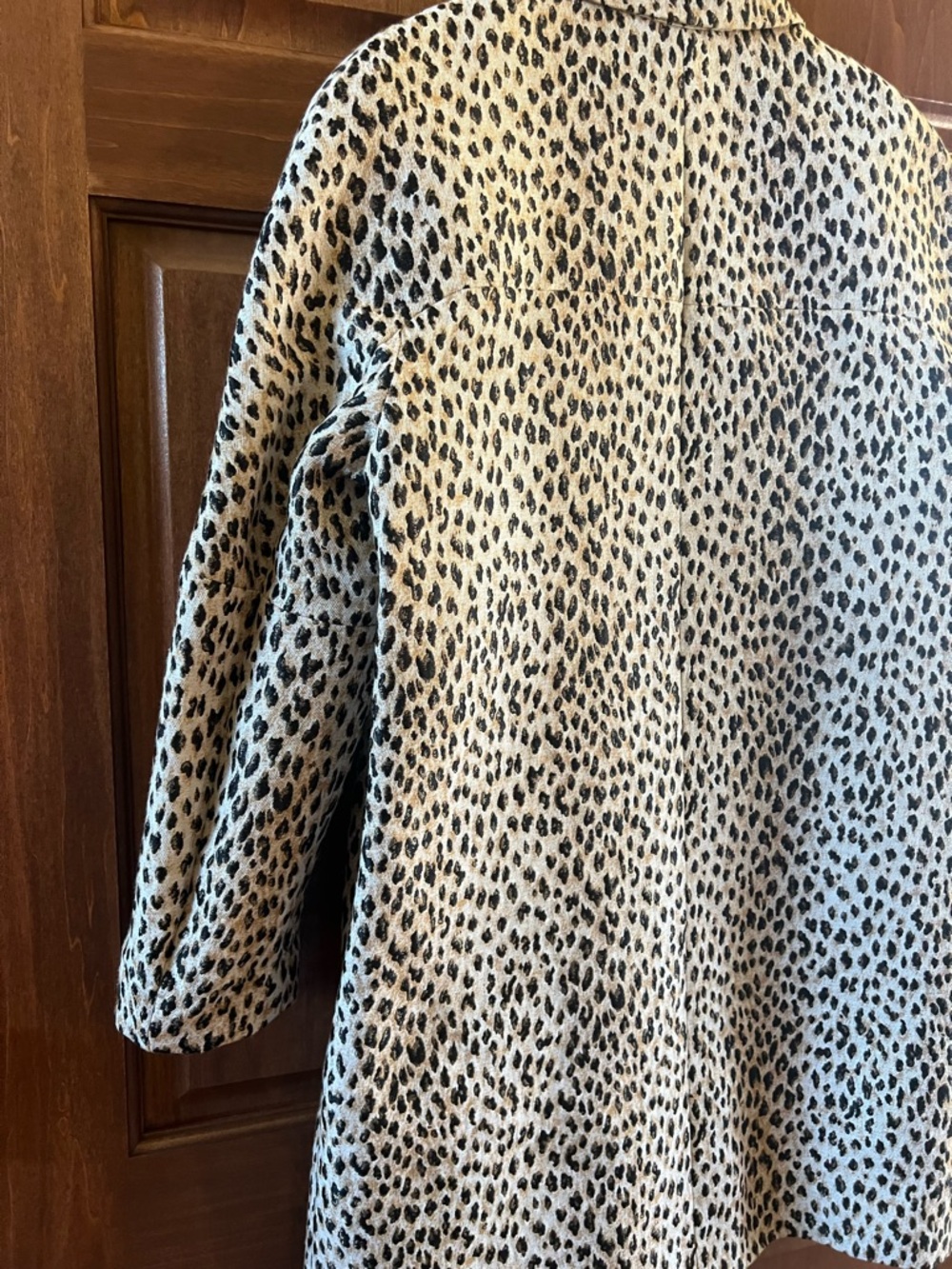 Diane Von Furstenberg Leopard Print Coat Duster Tan Black Size 12 - Picture 6 of 16